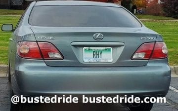 RHY - Vanity License Plate by Busted Ride