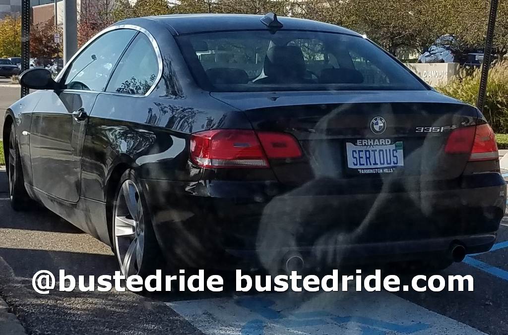 SERIOUS - Vanity License Plate by Busted Ride