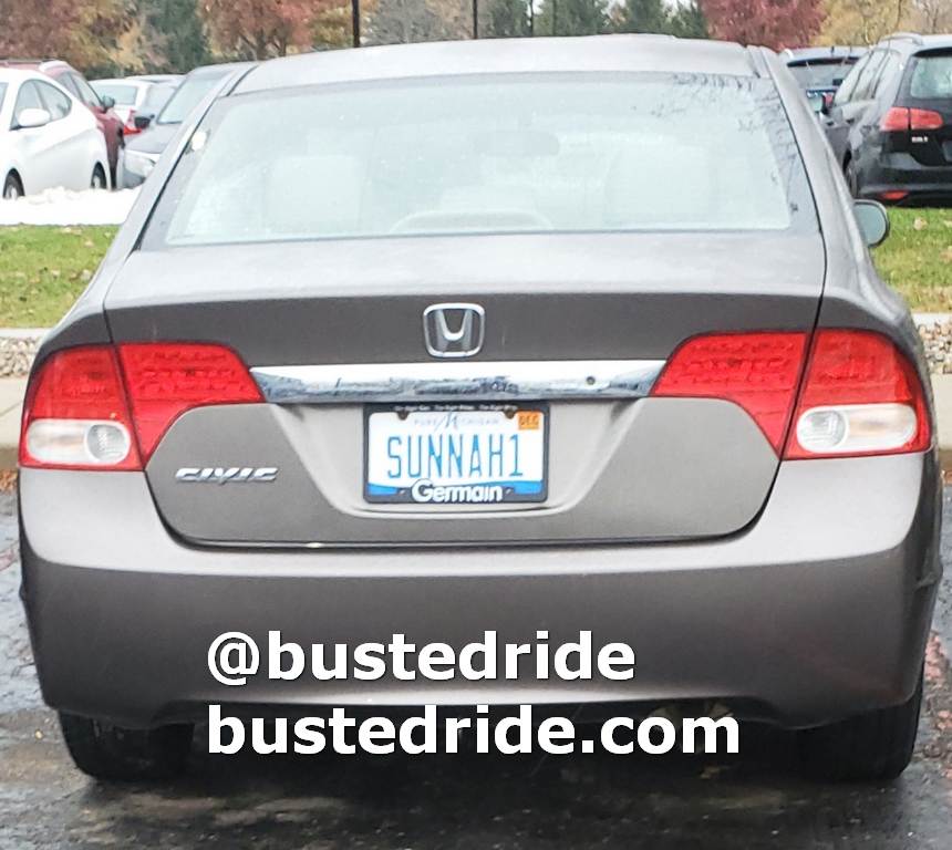 SUNNAH1 - Vanity License Plate by Busted Ride