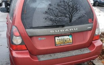TRBOWGN - Vanity License Plate by Busted Ride