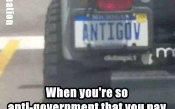 ANTIGOV - Vanity License Plate by Busted Ride