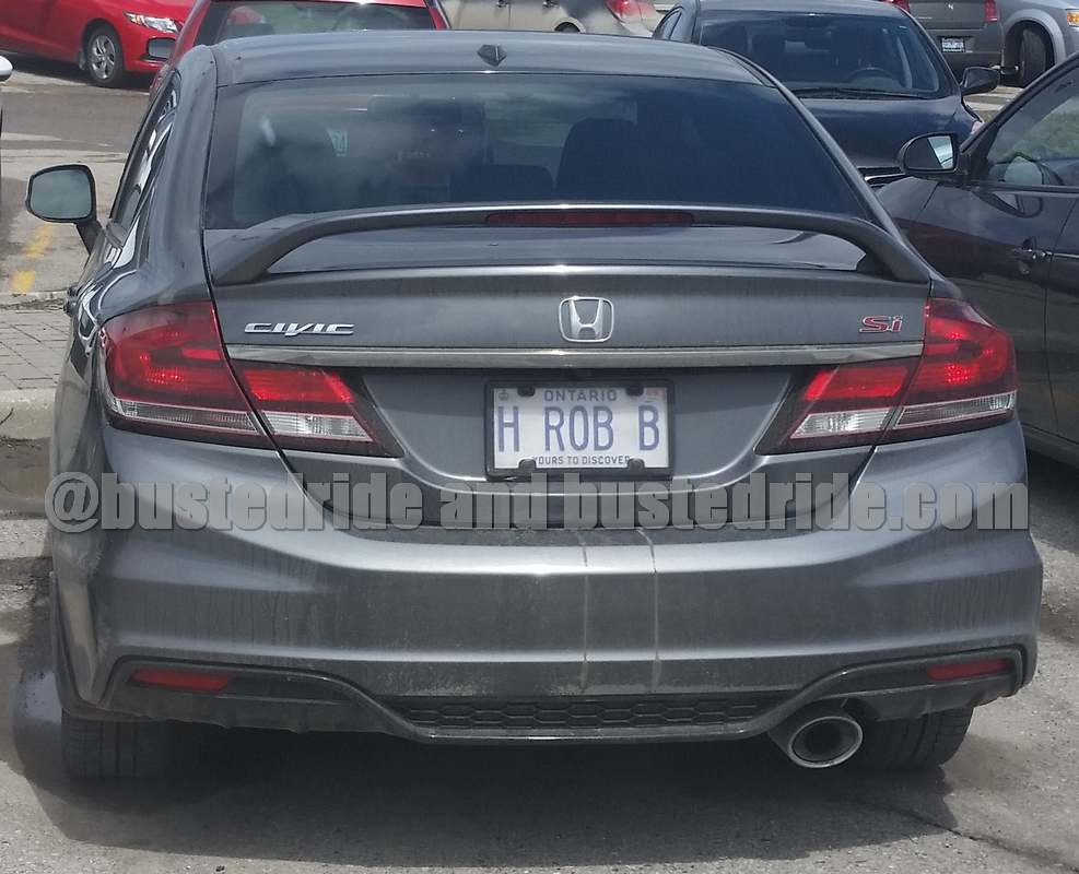 H ROB B - Vanity License Plate by Busted Ride