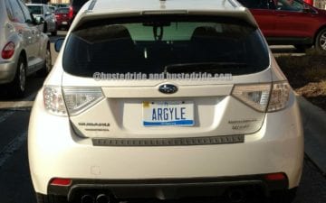 ARGYLE - Vanity License Plate by Busted Ride
