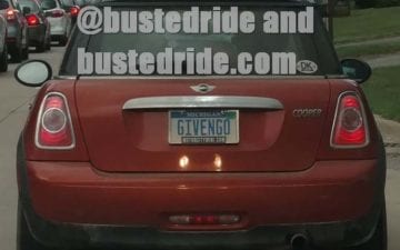 GIVENGO - Vanity License Plate by Busted Ride