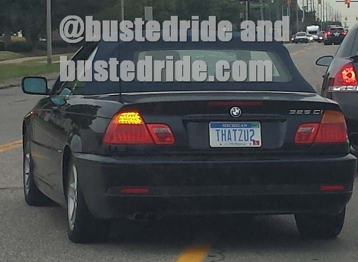 THATZU2 - Vanity License Plate by Busted Ride