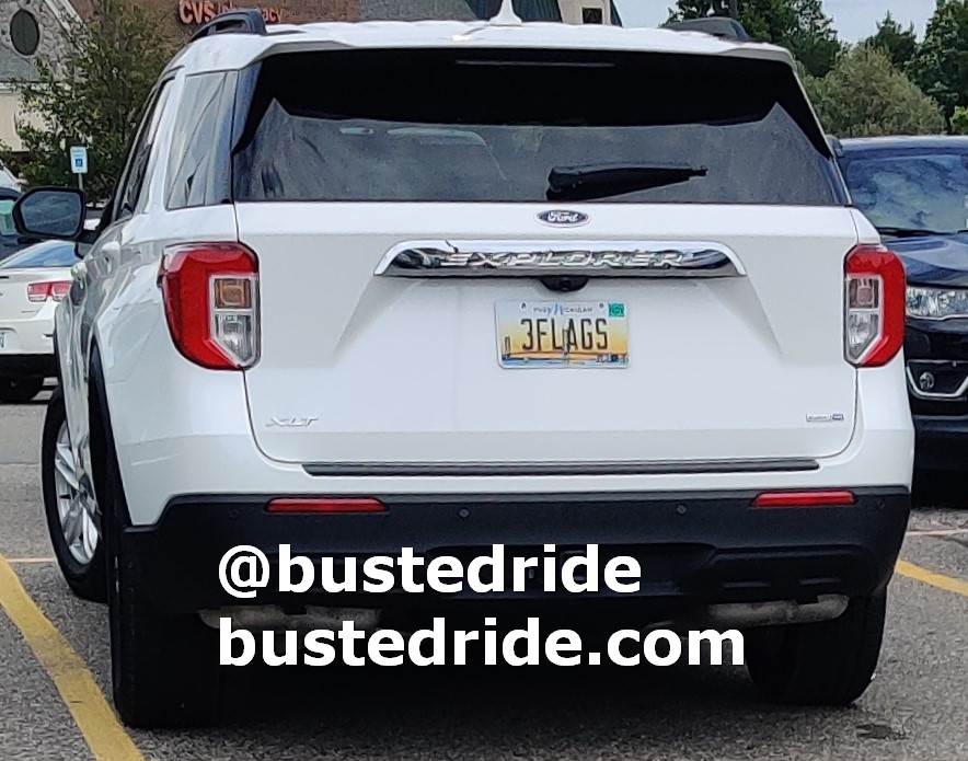 3FLAGS - Vanity License Plate by Busted Ride