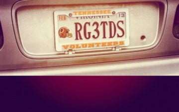 RG3TDS Left for wastebin of history - Vanity License Plate by Busted Ride
