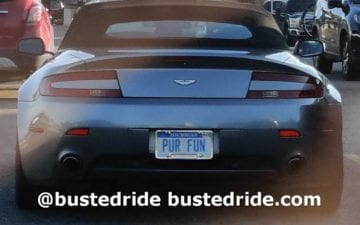 PUR FUN - Vanity License Plate by Busted Ride