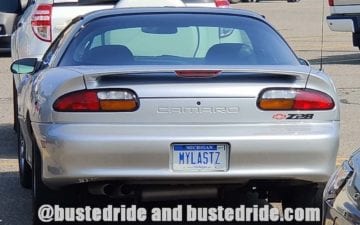 MYLASTZ - Vanity License Plate by Busted Ride