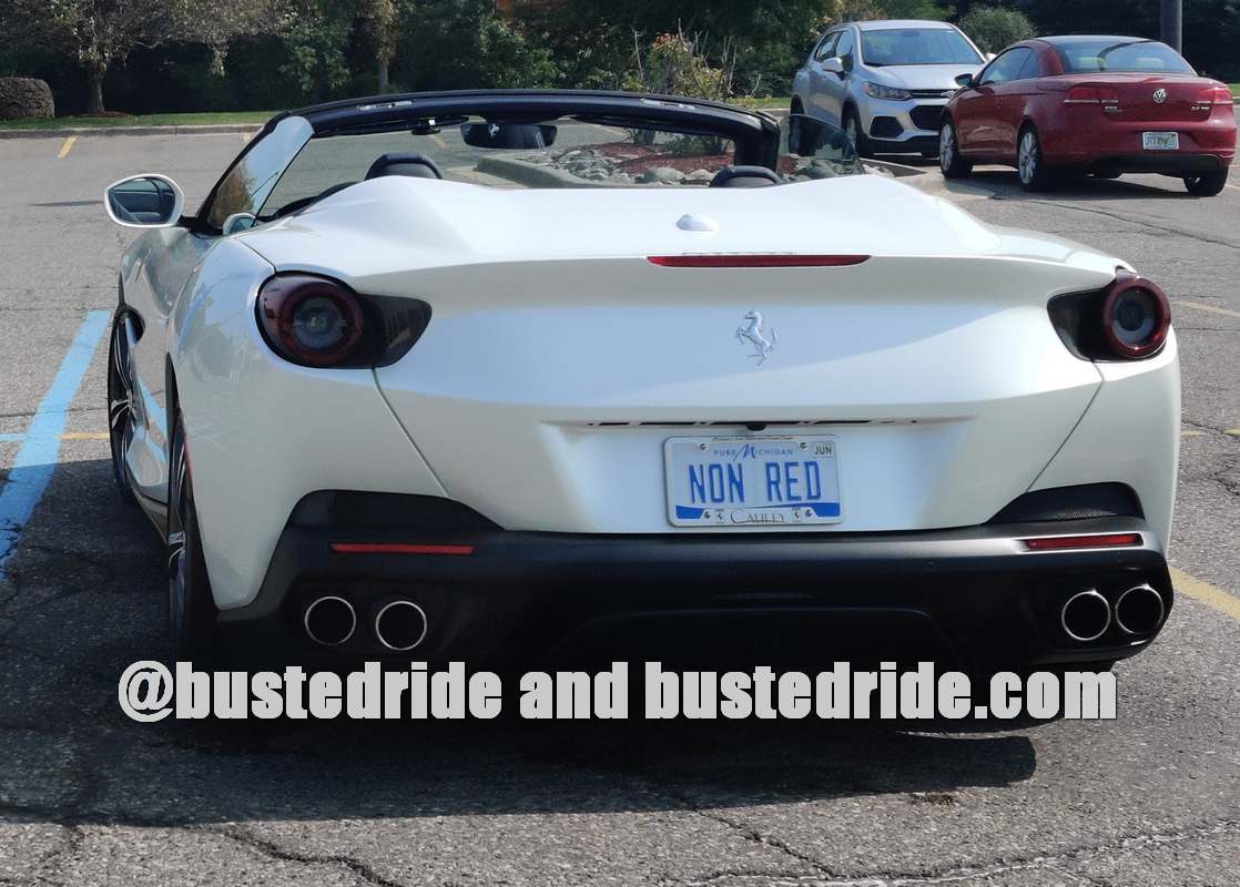 NON RED - Vanity License Plate by Busted Ride