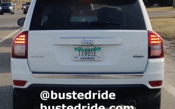 TXROSE - Vanity License Plate by Busted Ride