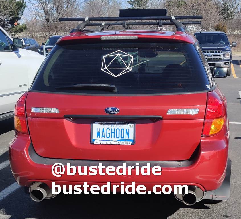 WAGHOON - Vanity License Plate by Busted Ride