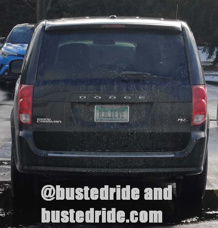 B3LIEVE - Vanity License Plate by Busted Ride