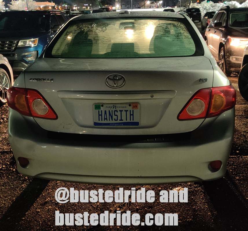 HANSITH - Vanity License Plate by Busted Ride
