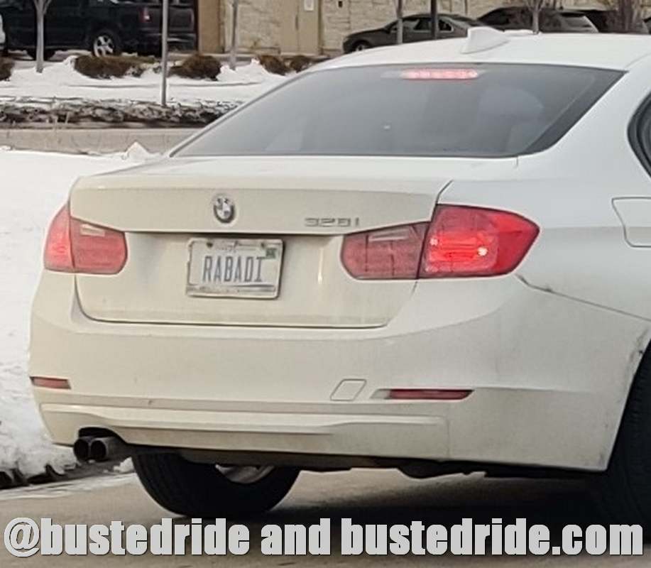 RABADI - Vanity License Plate by Busted Ride