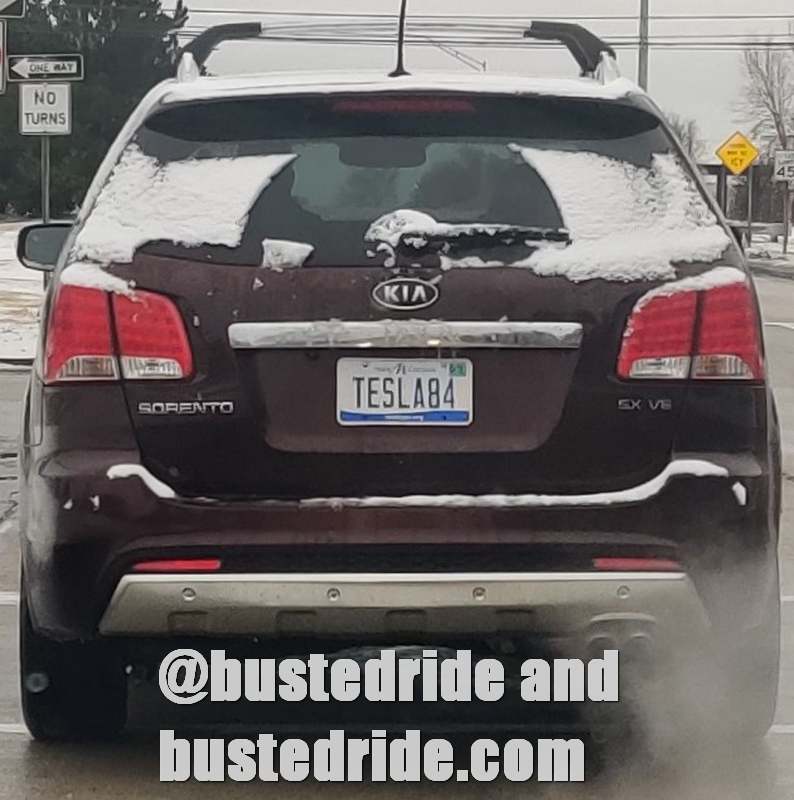 TESLA84 - Vanity License Plate by Busted Ride