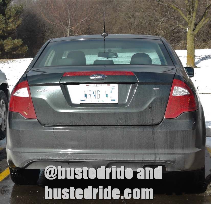 WRNG WA - Vanity License Plate by Busted Ride