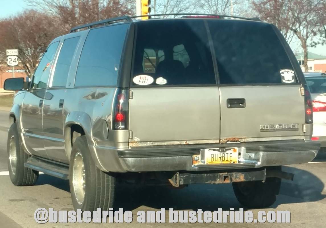 BURBIE - Vanity License Plate by Busted Ride
