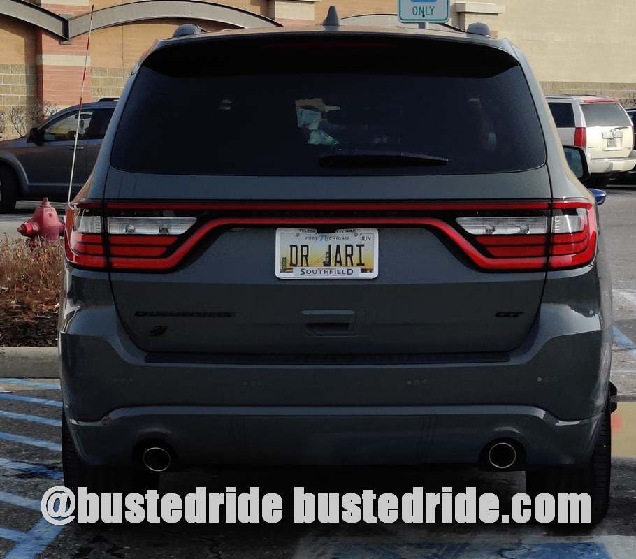 DR JARI - Vanity License Plate by Busted Ride