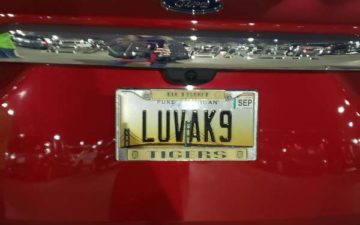 LUVAK9 - Vanity License Plate by Busted Ride