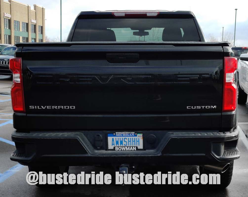 AWWSHHH - Vanity License Plate by Busted Ride