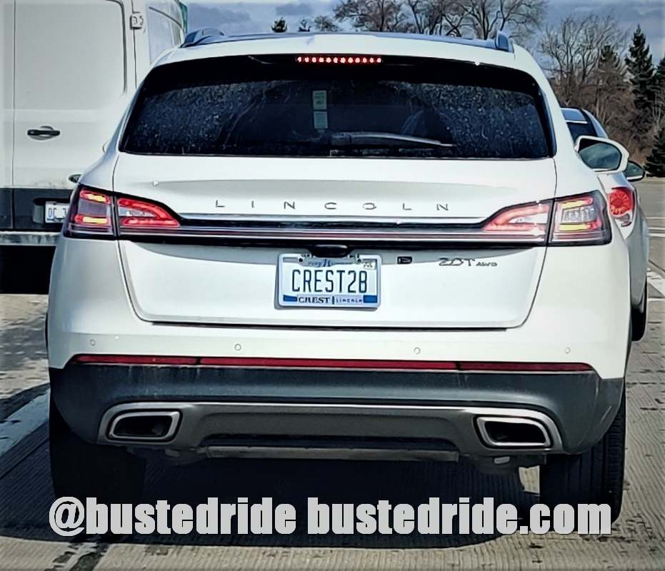 CREST28 - Vanity License Plate by Busted Ride