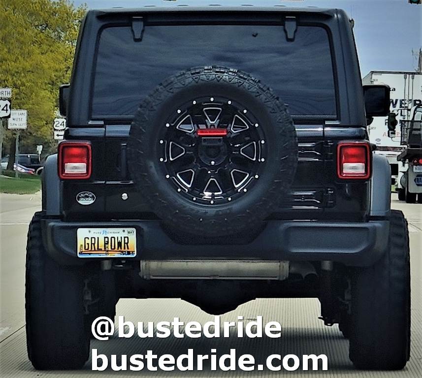 GRLPOWR - Vanity License Plate by Busted Ride