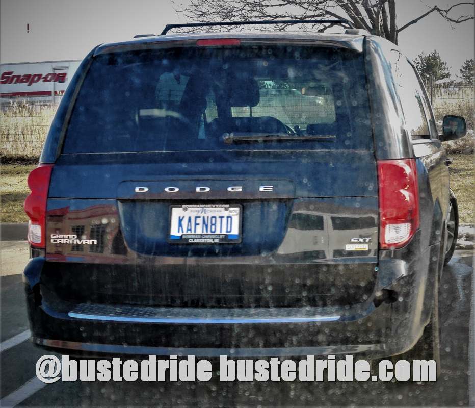 KAFN8TD - Vanity License Plate by Busted Ride