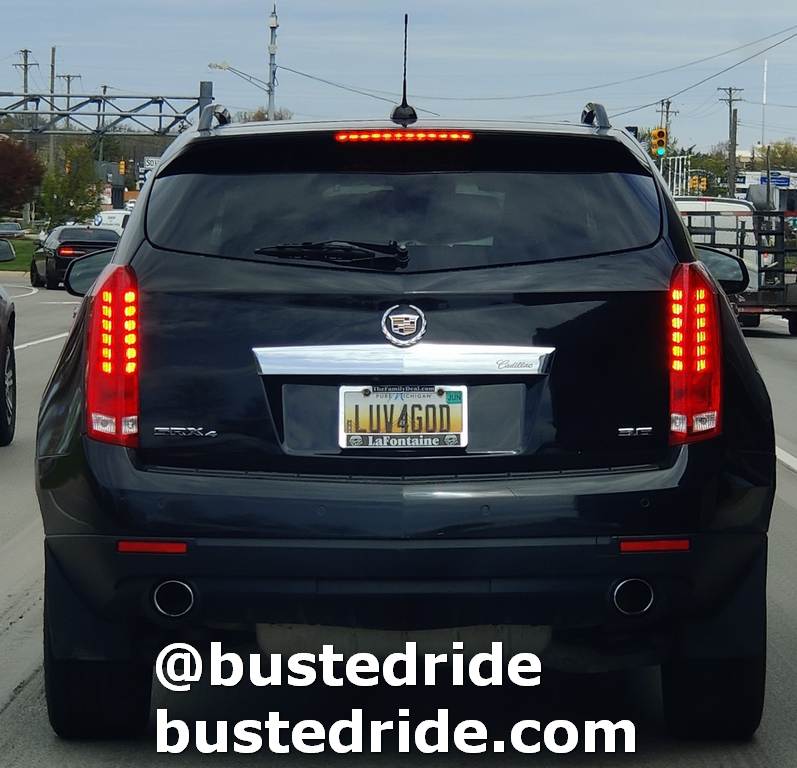LUV4GOD - Vanity License Plate by Busted Ride
