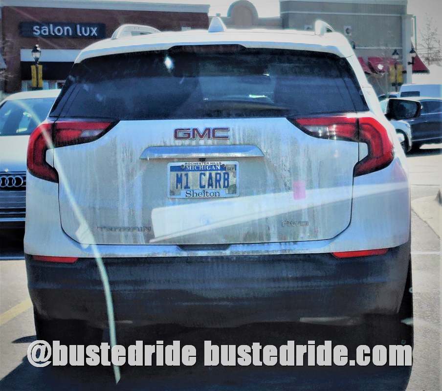 M1 CARB - Vanity License Plate by Busted Ride