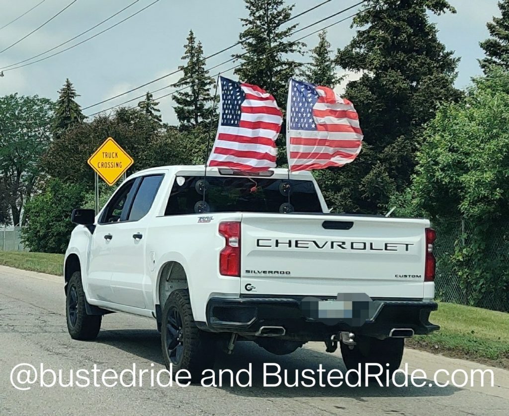 Trucks with USA Flags