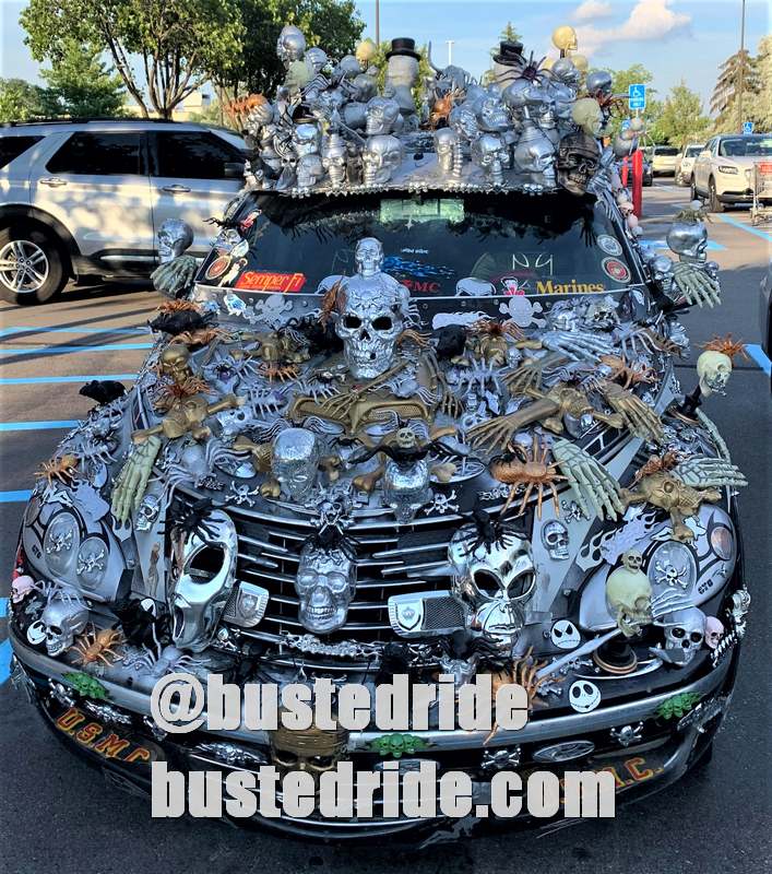 Busted PT Cruiser with Skulls - Busted by Busted Ride
