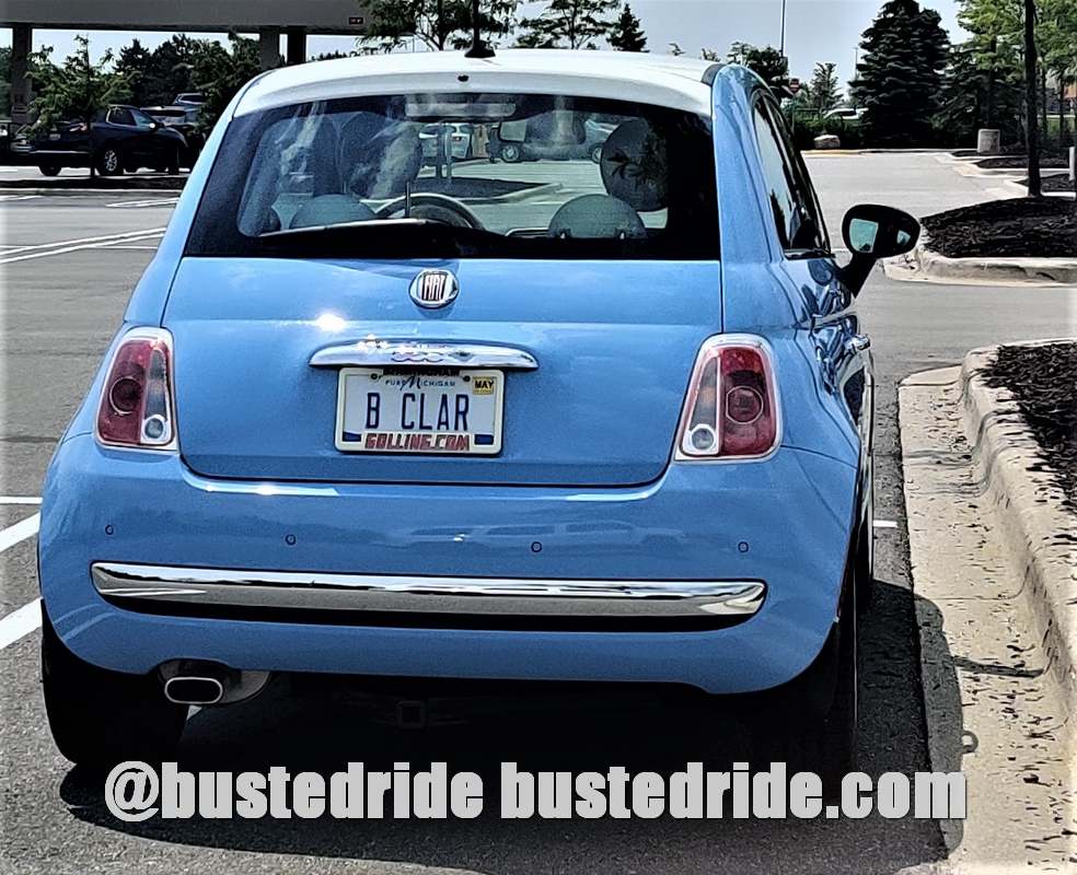 B CLAR - Vanity License Plate by Busted Ride