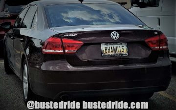 BHANU15 - Vanity License Plate by Busted Ride