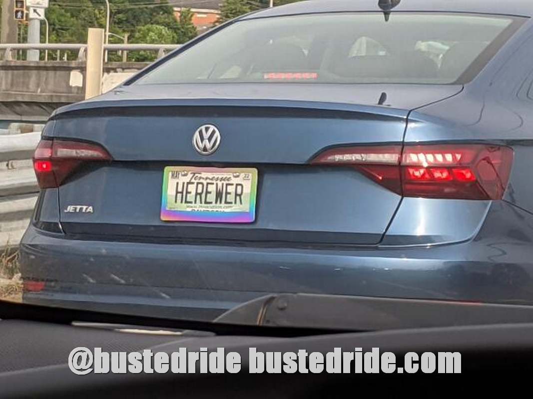 HEREWER - Vanity License Plate by Busted Ride