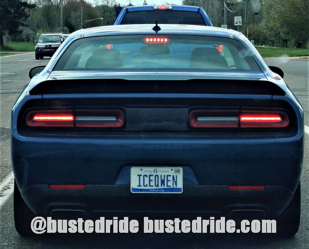 ICEQWEN - Vanity License Plate by Busted Ride