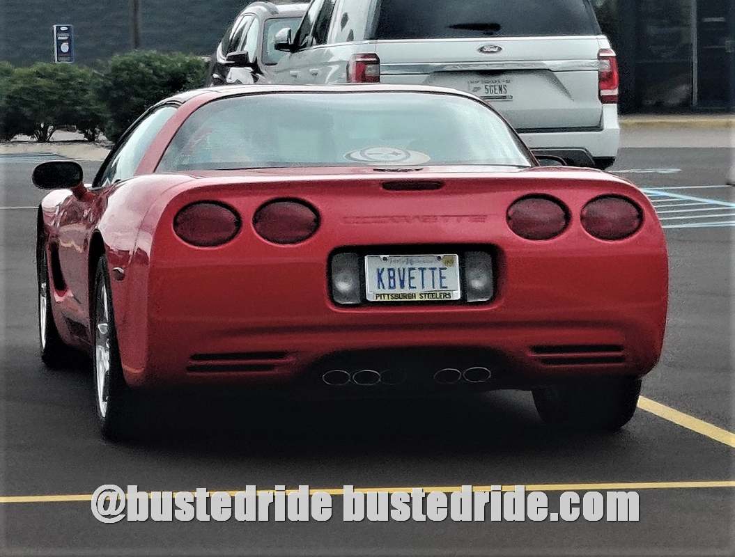 KBVETTE - Vanity License Plate by Busted Ride