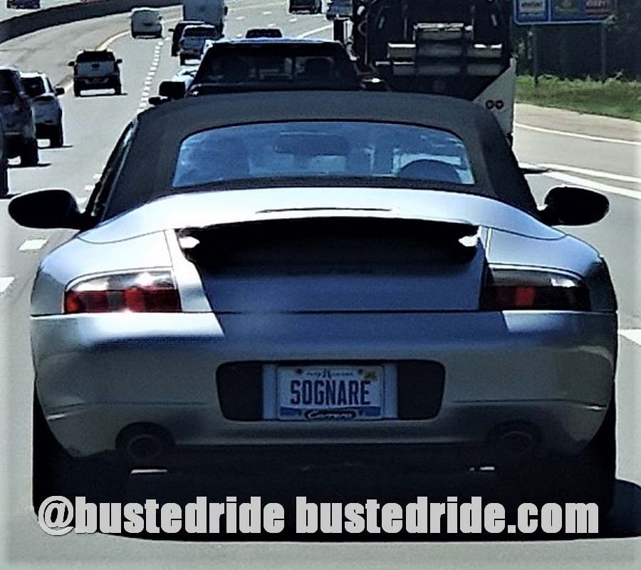 SOGNARE - Vanity License Plate by Busted Ride