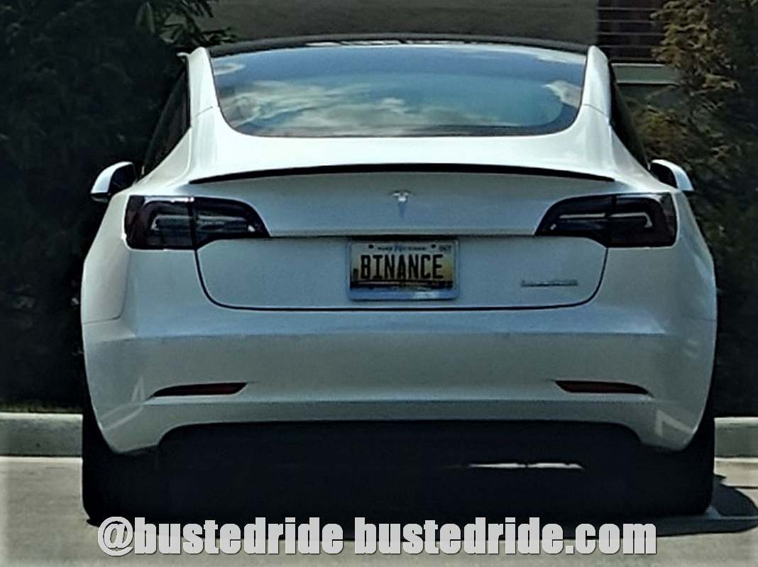 BINANCE - Vanity License Plate by Busted Ride