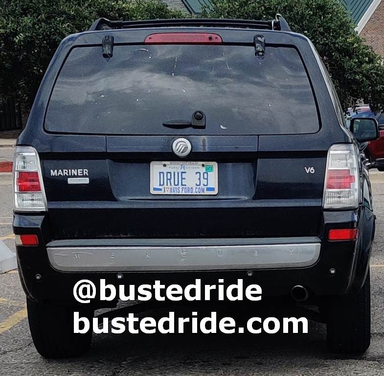 DRUE 39 - Vanity License Plate by Busted Ride