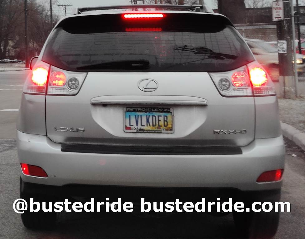 LVLKDEB - Vanity License Plate by Busted Ride