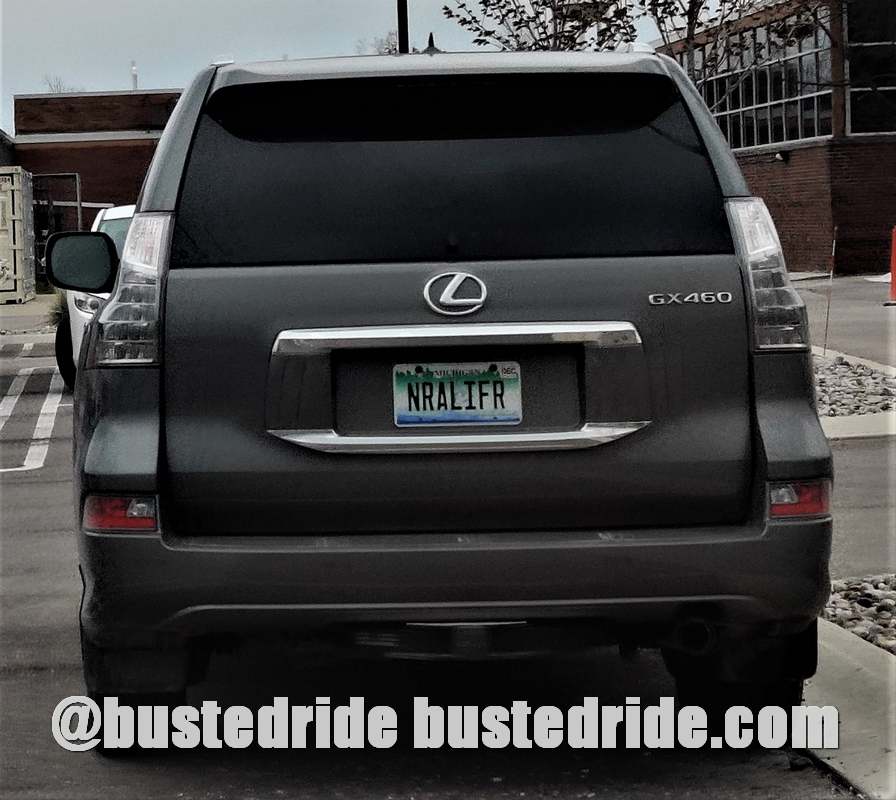 NRALIFR - Vanity License Plate by Busted Ride