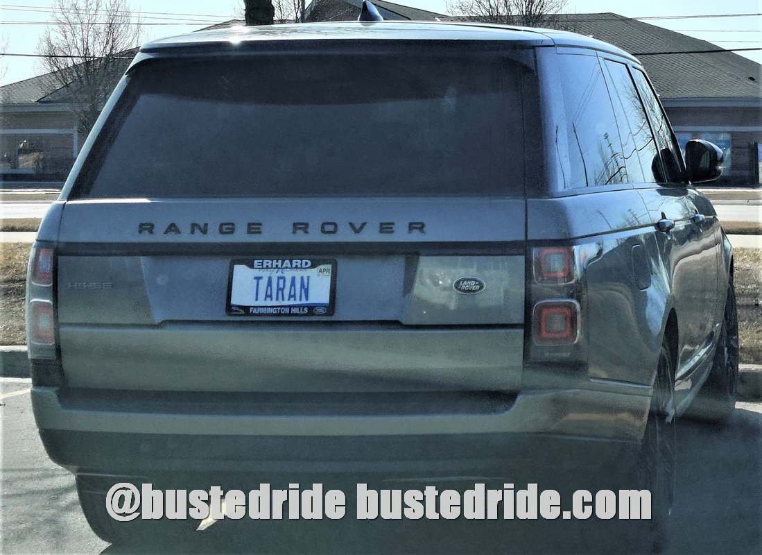 TARAN - Vanity License Plate by Busted Ride