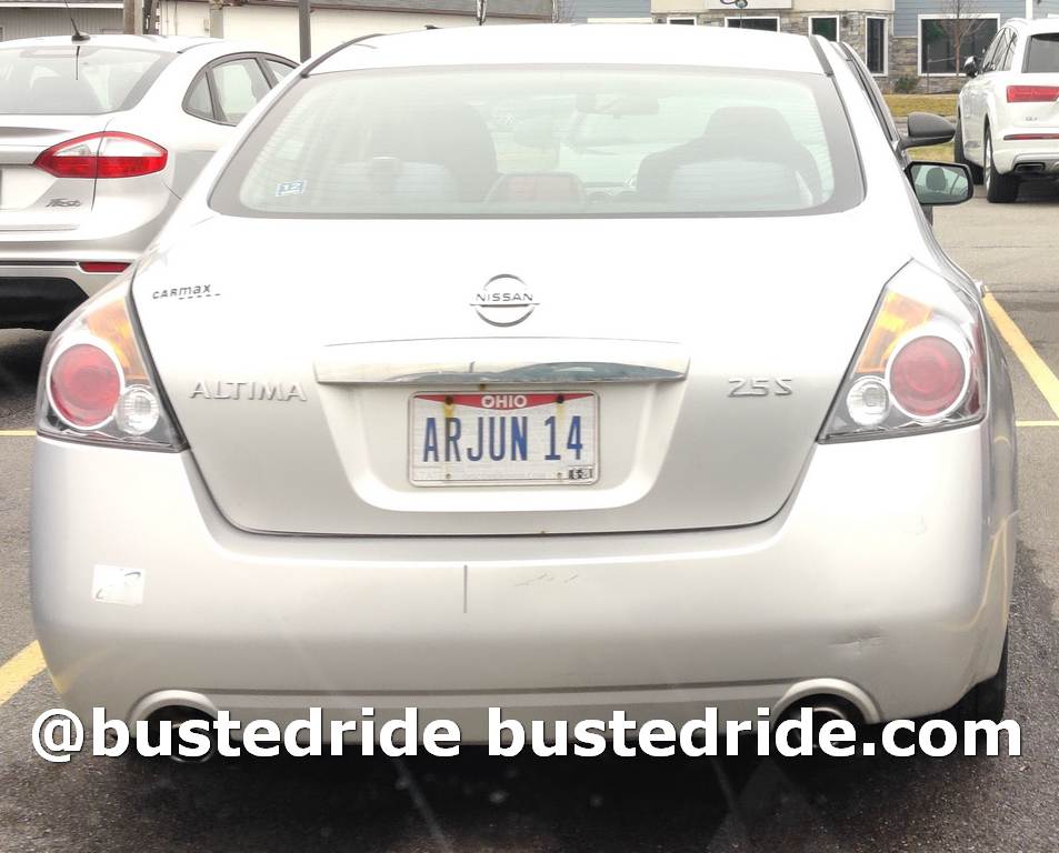ARJUN 14 - Vanity License Plate by Busted Ride