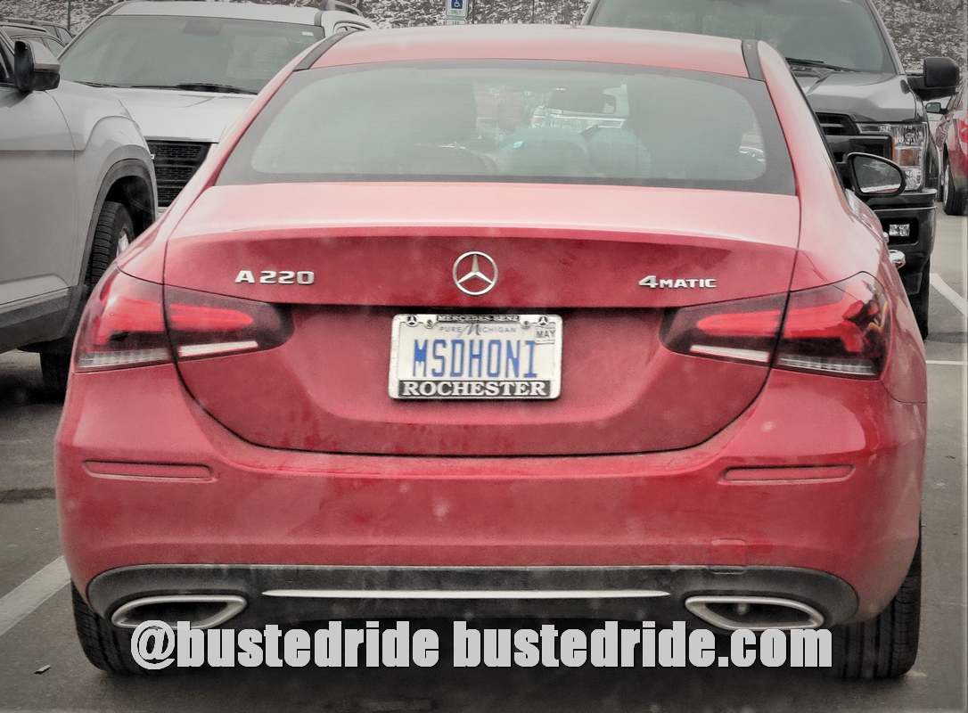 MSDHONI - Vanity License Plate by Busted Ride