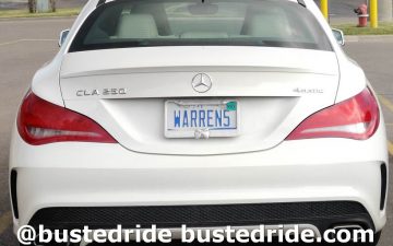 WARREN5 - Vanity License Plate by Busted Ride