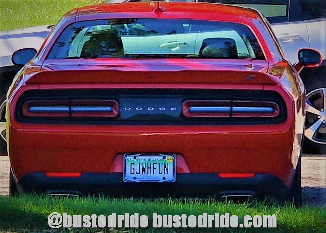 GJWHFUN - Vanity License Plate by Busted Ride