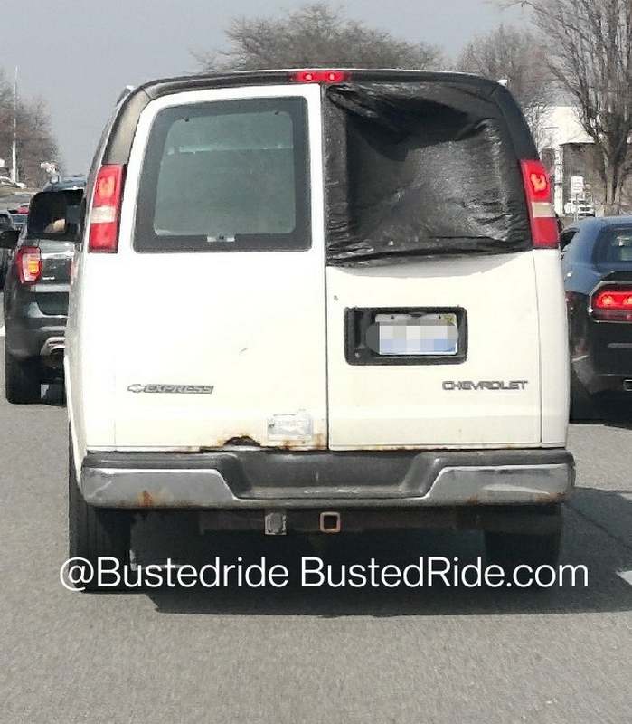Busted Chevrolet Express Van Rear Window - Busted by Busted Ride