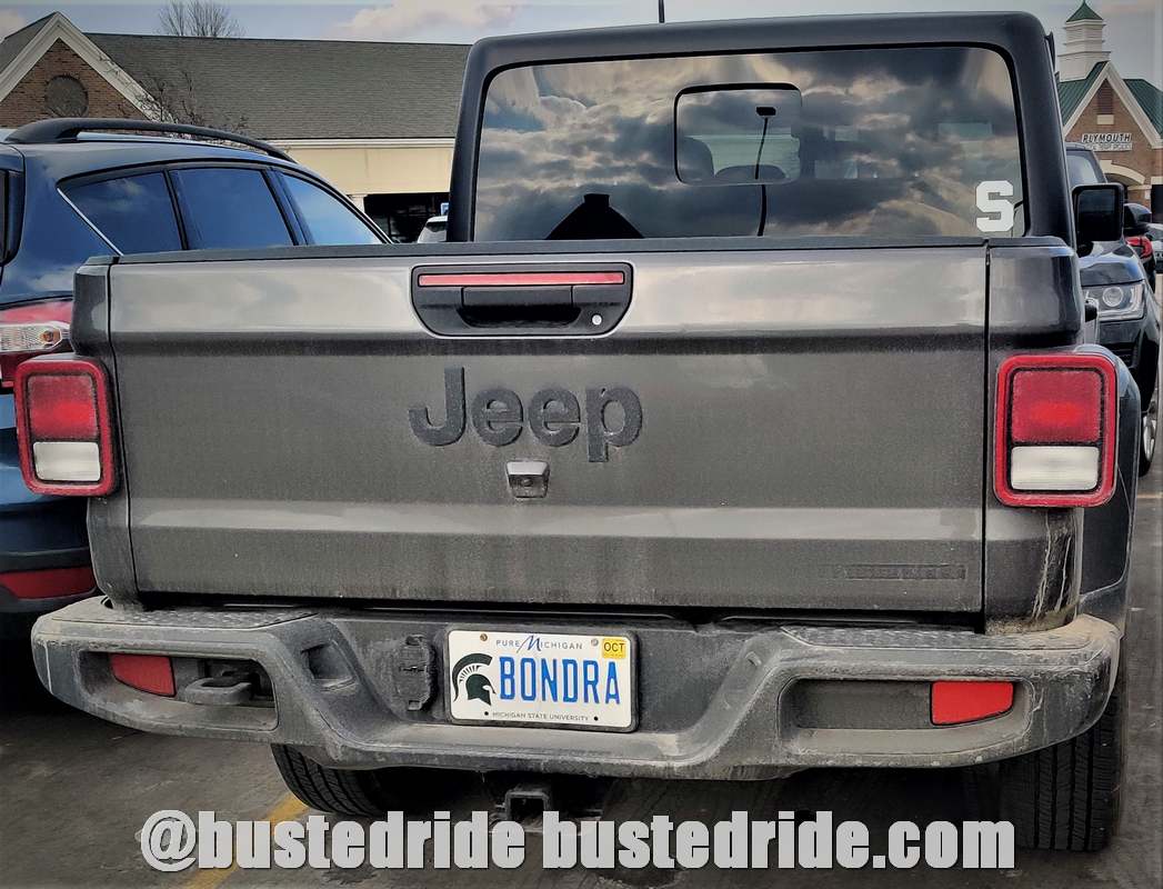 BONDRA - Vanity License Plate by Busted Ride
