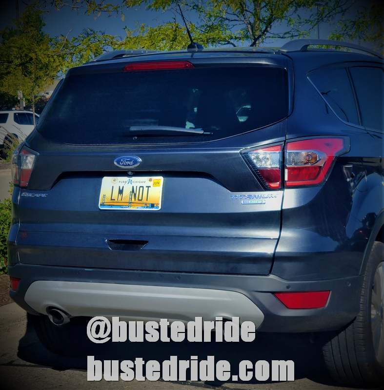 LM NOT - Vanity License Plate by Busted Ride